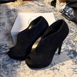 Steve Madden Black Peep-Toe Heels